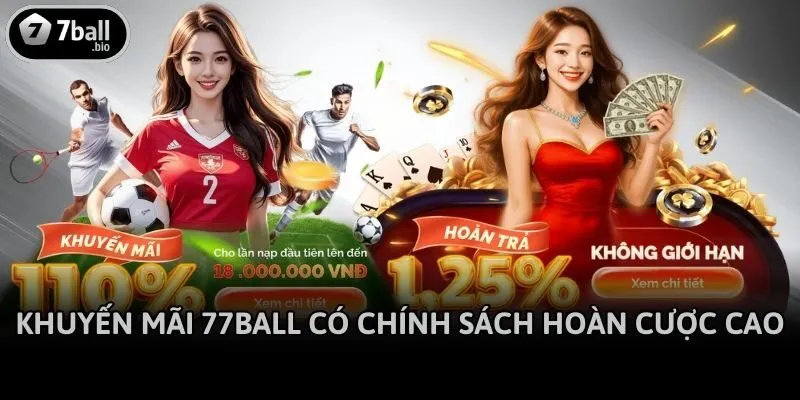 Khuyến mãi 77ball có chính sách hoàn cược cao
