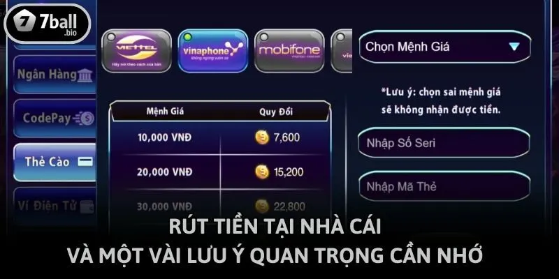 Rút tiền tại nhà cái và một vài lưu ý quan trọng cần nhớ